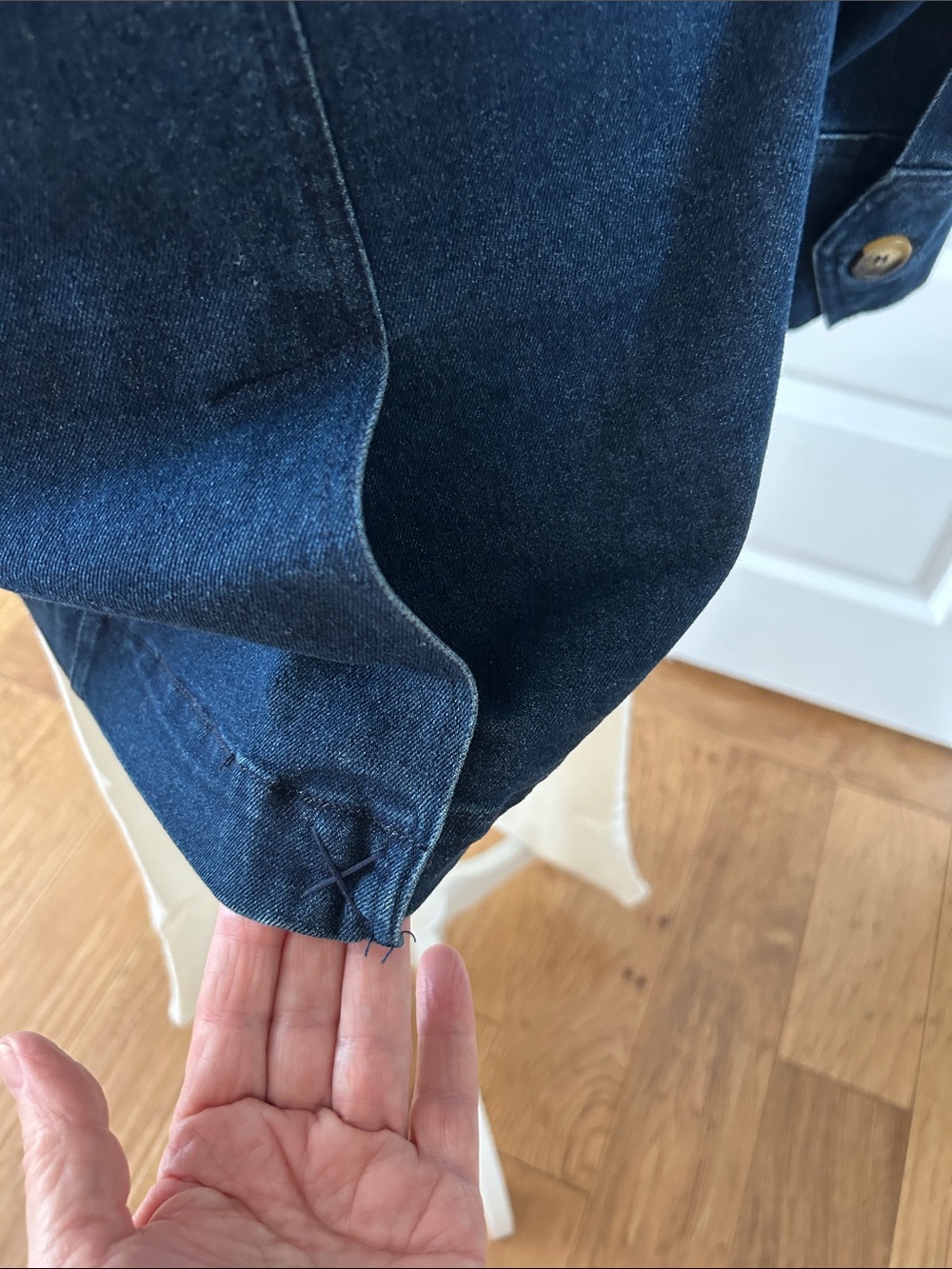 Bagatelle Dark Blue Denim Belted Jacket - Picture 7 of 11
